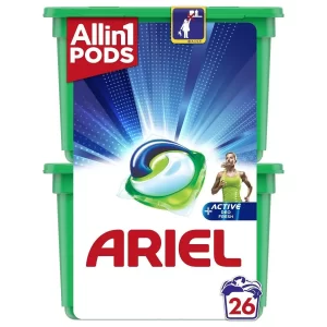 Ariel Allin1 PODs Active Defense Κάψουλες Πλυντηρίου - 26 Κάψουλες (13+13 ΔΩΡΟ)