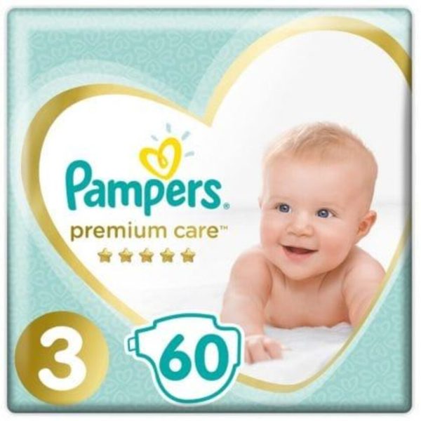 Pampers Πάνες με Αυτοκόλλητο Premium Care No. 3 για 6-10kg 60τμχ