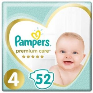 Pampers Premium Care Πάνες Νο4 (9-14kg.) Jumbo Pack 52τεμ.