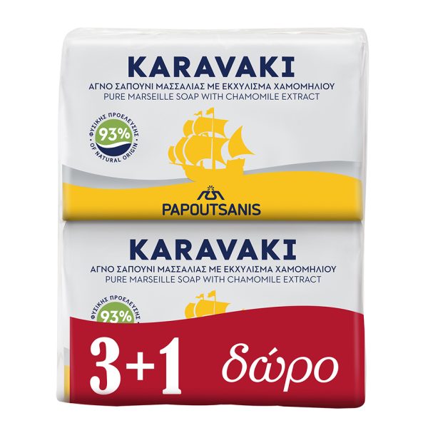 KARAVAKI | Σαπούνι Χαμομήλι 4x125g 3+1 Δώρο