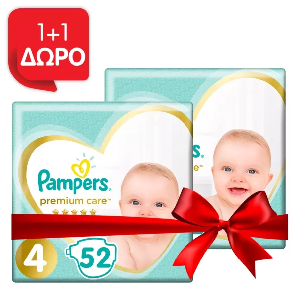 Pampers Premium Care Πάνες No4 9-14Kg 2x52τμχ