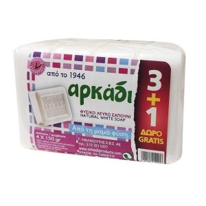 ΑΡΚΑΔΙ | Σαπούνι Φυσικό Λευκό 4x150g 3+1 Δώρο