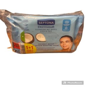 Μαντηλάκια Ντεμακιγιάζ Septona Dermasoft Coconut Water 2x20τμχ