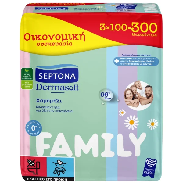 Septona Dermasoft Family Μωρομάντηλα 18x100τμχ