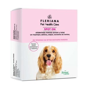 Power of Nature Fleriana Pet Health Spot Οn Απωθητικές Πιπέτες Σκύλου ή Γάτας, 3x5ml