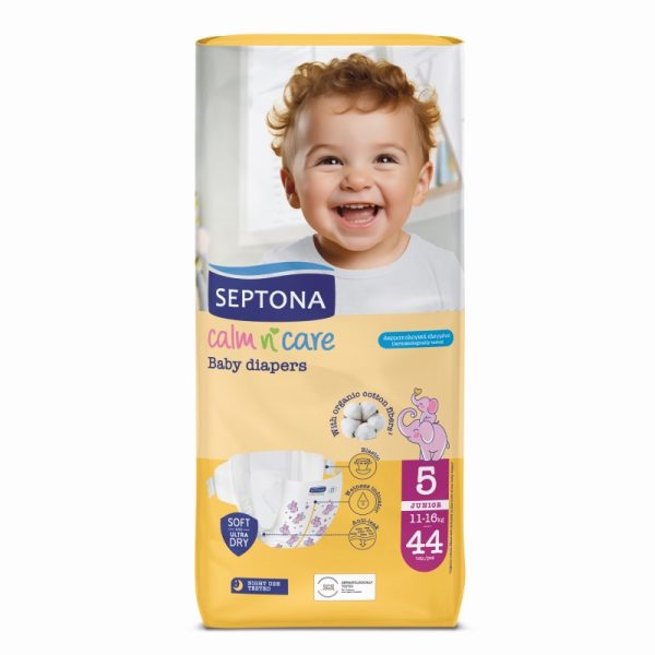 Septona Calm n' Care Πάνες με Αυτοκόλλητο No. 5 για 11-16kg 44τμχ