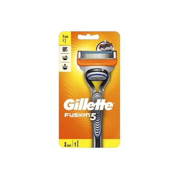 Gillette Fusion5 Ξυραφάκι με Ανταλλακτικές Κεφαλές 5 Λεπίδων και Λιπαντική Ταινία για Ευαίσθητες Επιδερμίδες 2τμχ