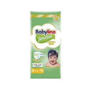 Babylino Πάνες με Αυτοκόλλητο Cotton Soft Sensitive No. 5+ για 12-17kg 42τμχ